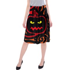 Halloween Pumpkin Midi Beach Skirt