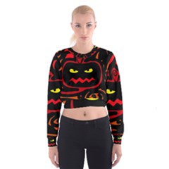 Halloween Pumpkin Women s Cropped Sweatshirt