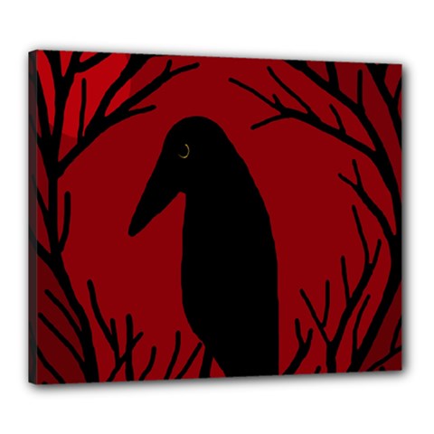 Halloween Raven - Red Canvas 24  X 20 