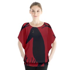 Halloween Raven - Red Blouse