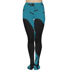 Halloween Raven - Blue Women s Tights by Valentinaart