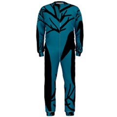 Halloween Raven - Blue Onepiece Jumpsuit (men)  by Valentinaart