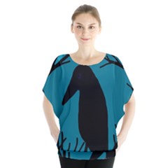 Halloween Raven - Blue Blouse