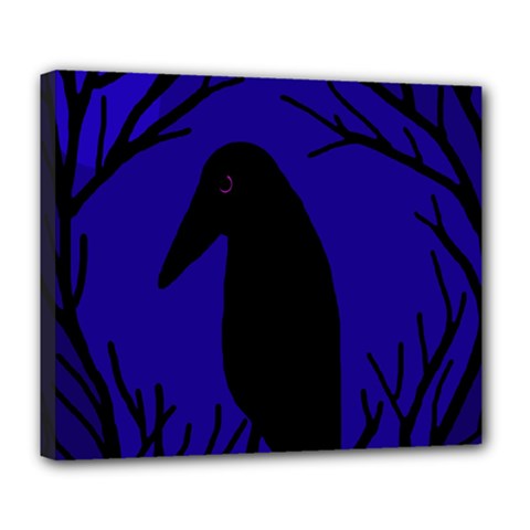 Halloween Raven - Deep Blue Deluxe Canvas 24  X 20  