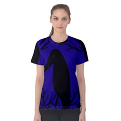 Halloween Raven - Deep Blue Women s Cotton Tee