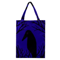 Halloween Raven - Deep Blue Classic Tote Bag by Valentinaart