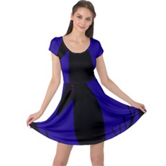 Halloween Raven - Deep Blue Cap Sleeve Dresses by Valentinaart