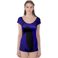 Halloween Raven - Deep Blue Boyleg Leotard 