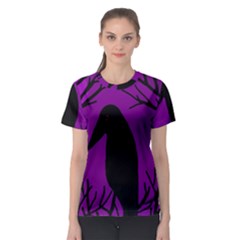 Halloween Raven - Purple Women s Sport Mesh Tee