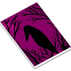 Halloween Raven - Magenta Large Memo Pads by Valentinaart