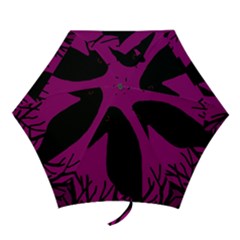 Halloween Raven - Magenta Mini Folding Umbrellas by Valentinaart