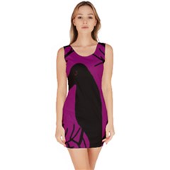 Halloween Raven - Magenta Sleeveless Bodycon Dress