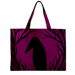 Halloween Raven - Magenta Zipper Mini Tote Bag