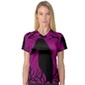 Halloween raven - magenta Women s V-Neck Sport Mesh Tee View1