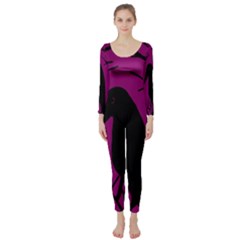 Halloween Raven - Magenta Long Sleeve Catsuit