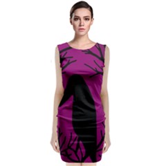 Halloween Raven - Magenta Classic Sleeveless Midi Dress