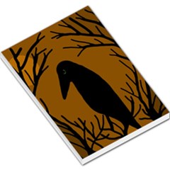 Halloween Raven - Brown Large Memo Pads by Valentinaart