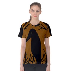 Halloween Raven - Brown Women s Cotton Tee