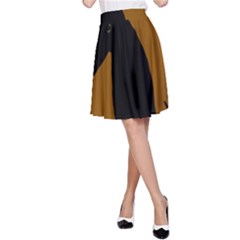 Halloween Raven - Brown A-line Skirt