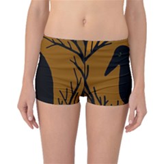 Halloween Raven - Brown Boyleg Bikini Bottoms