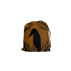 Halloween Raven - Brown Drawstring Pouches (xs) 