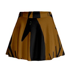 Halloween Raven - Brown Mini Flare Skirt