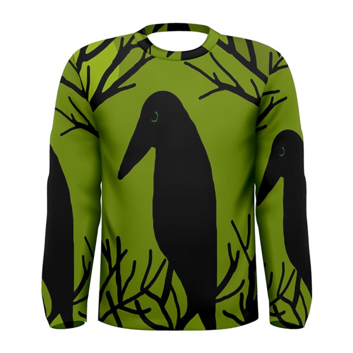 Halloween raven - green Men s Long Sleeve Tee