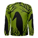 Halloween raven - green Men s Long Sleeve Tee View2