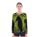 Halloween raven - green Women s Long Sleeve Tee View1