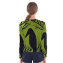 Halloween raven - green Women s Long Sleeve Tee View2