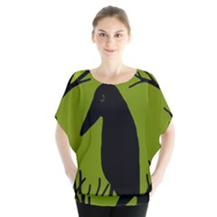 Halloween Raven - Green Blouse