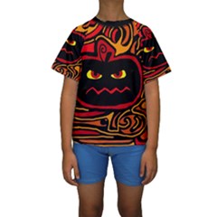 Halloween Decorative Pumpkin Kid s Short Sleeve Swimwear