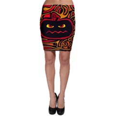 Halloween Decorative Pumpkin Bodycon Skirt by Valentinaart