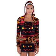 Halloween Decorative Pumpkin Women s Long Sleeve Hooded T-shirt