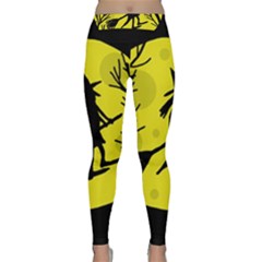 Halloween Witch - Yellow Moon Yoga Leggings 