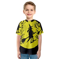 Halloween Witch - Yellow Moon Kid s Sport Mesh Tee