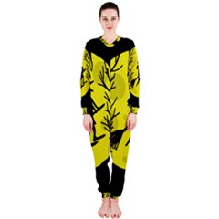 Halloween Witch - Yellow Moon Onepiece Jumpsuit (ladies)  by Valentinaart