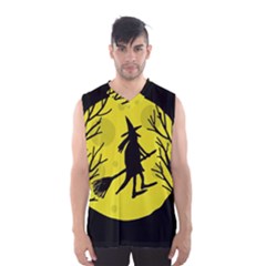 Halloween Witch - Yellow Moon Men s Basketball Tank Top by Valentinaart