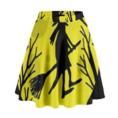 Halloween Witch - Yellow Moon High Waist Skirt