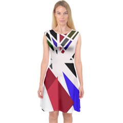 Decorative flag design Capsleeve Midi Dress