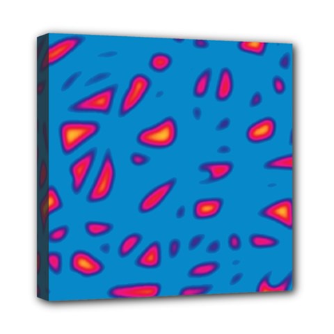 Blue And Red Neon Mini Canvas 8  X 8 