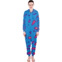 Blue and red neon Hooded Jumpsuit (Ladies)  View1