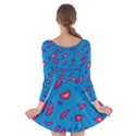 Blue and red neon Long Sleeve Skater Dress View2