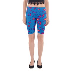 Blue And Red Neon Yoga Cropped Leggings