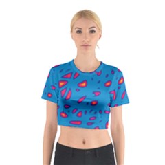 Blue And Red Neon Cotton Crop Top