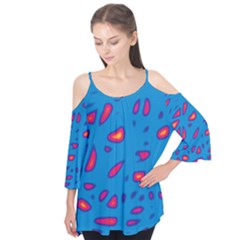 Blue And Red Neon Flutter Tees