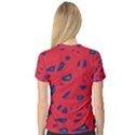 Red neon Women s V-Neck Sport Mesh Tee View2