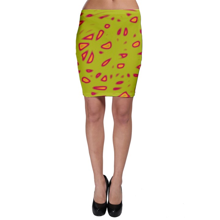 Yellow neon design Bodycon Skirt