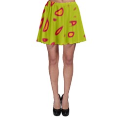 Yellow Neon Design Skater Skirt