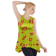 Yellow Neon Design Side Drop Tank Tunic